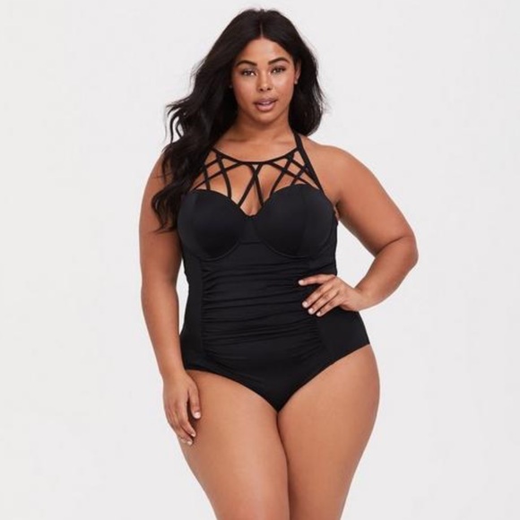 Torrid Underwire Cage Front One Piece Swimsuit